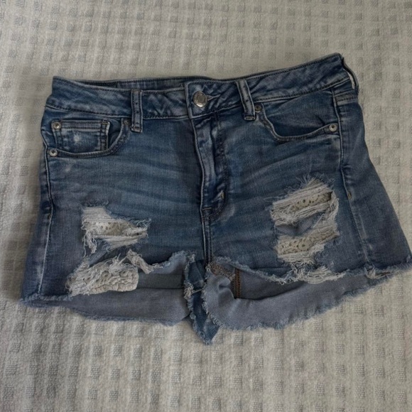 American Eagle Outfitters Pants - Vintage Next Level Stretch American Eagle Shorts Crochet Pocket Size 10